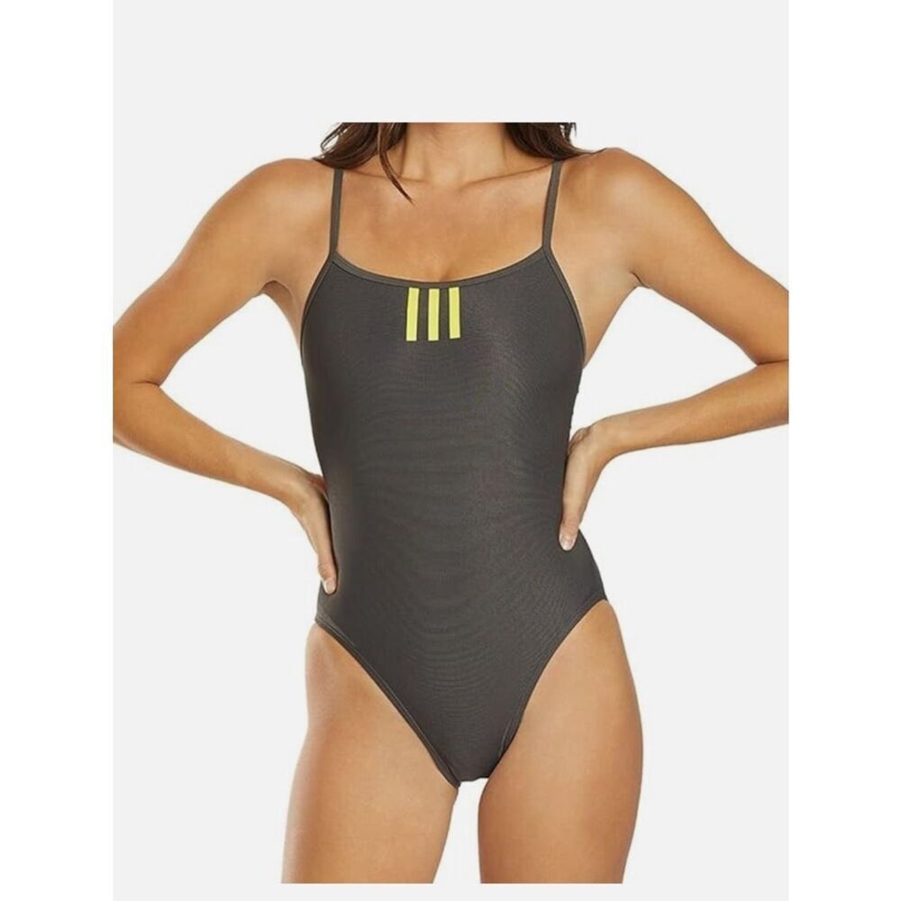 NWT Adidas Women's Solid Infinitex Splice Performance One Piece Swimsuit